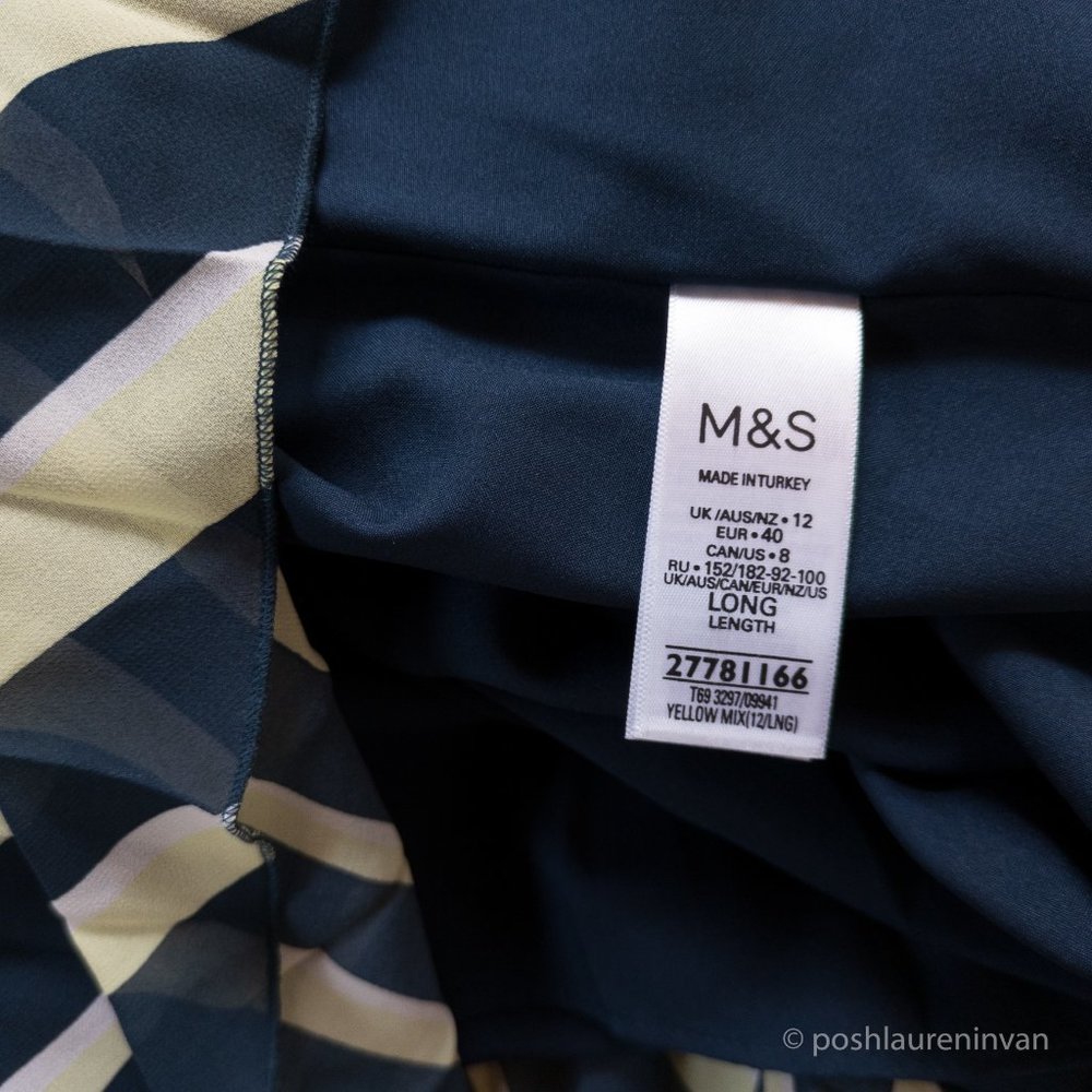 Marks & Spencer Tall M&S Collection Striped Pleated Midi Skirt NWT 8 - Picture 15 of 16